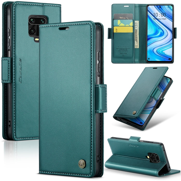 For Xiaomi Redmi Note 9S/Note 9 Pro/Note 9 Pro Max CaseMe 023 Butterfly Buckle Litchi Texture RFID Anti-theft Leather Phone Case(Pearly Blue) - Xiaomi Cases by CaseMe | Online Shopping South Africa | PMC Jewellery