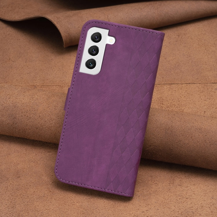 For Samsung Galaxy S22 5G Plaid Embossed Leather Phone Case(Purple) - free shipping - PMC TechLife - Order now!