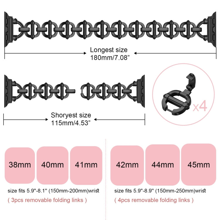 Ladder Buckle Metal Watch Band For Apple Watch 8 41mm(Black) - Watch Bands by PMC TechLife | Online Shopping South Africa | PMC TechLife