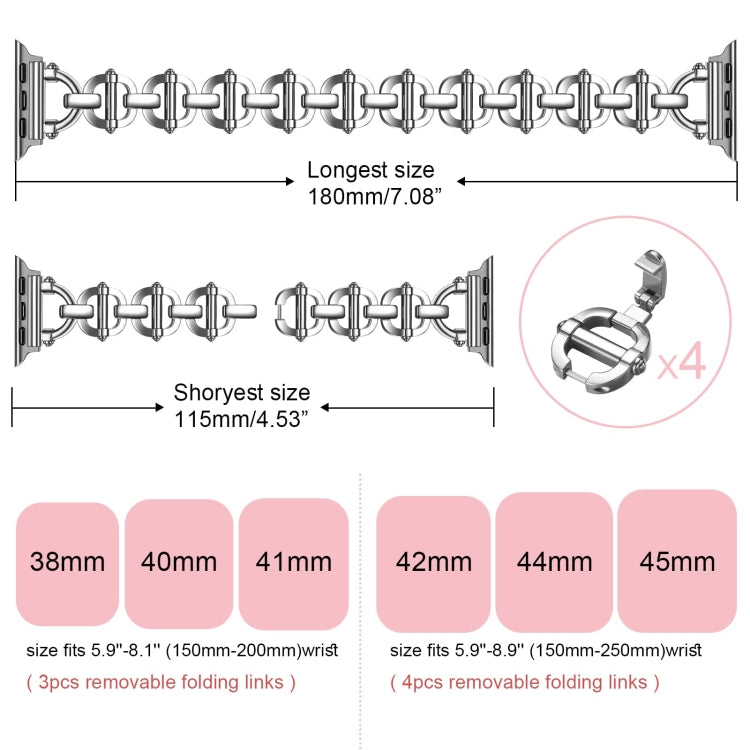 Ladder Buckle Metal Watch Band For Apple Watch 7 41mm(Silver) - Watch Bands by PMC TechLife | Online Shopping South Africa | PMC TechLife