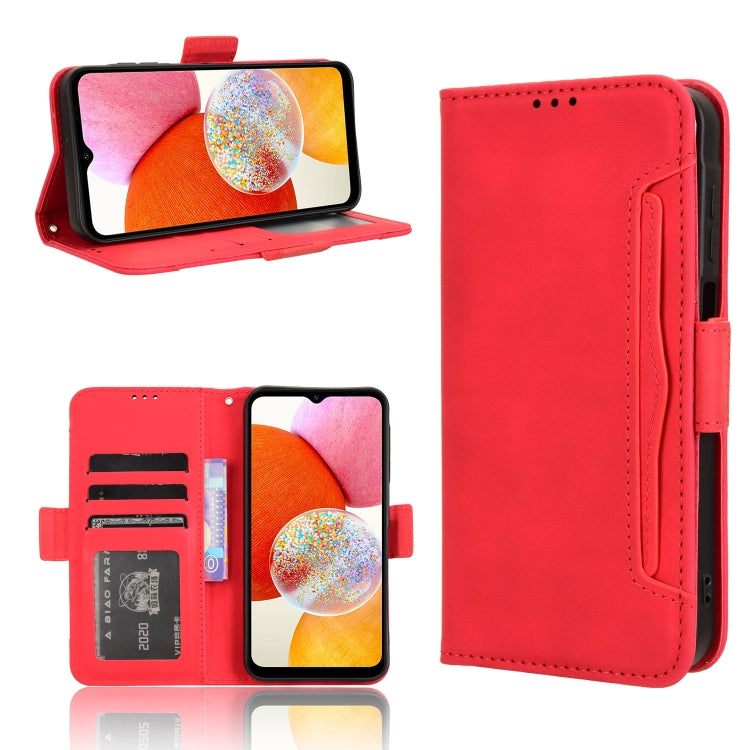 For Samsung Galaxy A15 Skin Feel Calf Texture Card Slots Leather Phone Case(Red) - Galaxy Phone Cases by PMC TechLife | Online Shopping South Africa | PMC TechLife | Buy Now Pay Later Mobicred