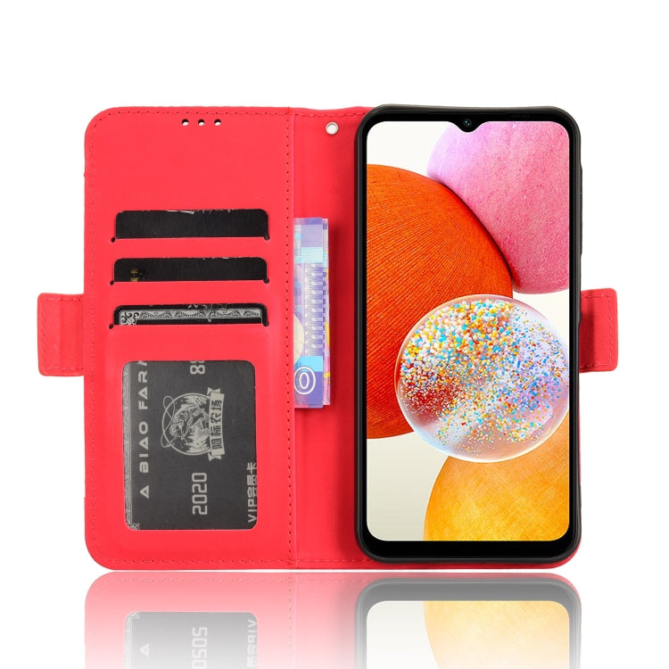 For Samsung Galaxy A15 Skin Feel Calf Texture Card Slots Leather Phone Case(Red) - Galaxy Phone Cases by PMC TechLife | Online Shopping South Africa | PMC TechLife | Buy Now Pay Later Mobicred