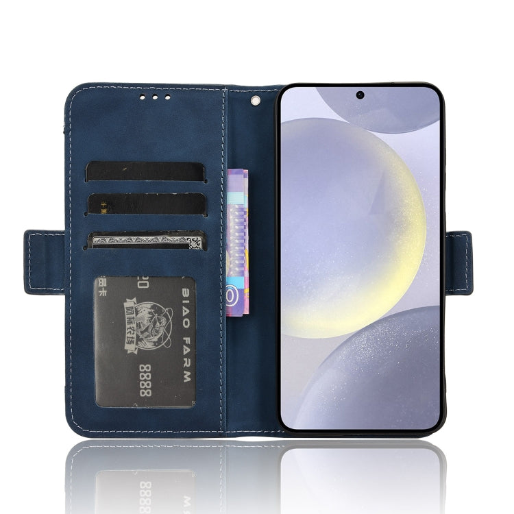 For Samsung Galaxy S24+ 5G Skin Feel Calf Texture Card Slots Leather Phone Case(Blue) - free shipping - PMC TechLife - Order now!