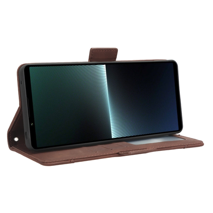 For Sony Xperia 1 V Skin Feel Calf Texture Card Slots Leather Phone Case(Brown) - free shipping - PMC TechLife - Order now!