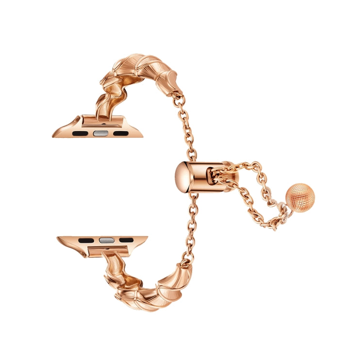 Ribbon Wave Metal Watch Band For Apple Watch 42mm(Rose Gold) - Watch Bands by PMC TechLife | Online Shopping South Africa | PMC TechLife