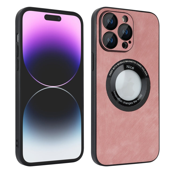 For iPhone 13 Pro Skin Feel Leather MagSafe Magnetic Phone Case(Pink) - free shipping - PMC TechLife - Order now!