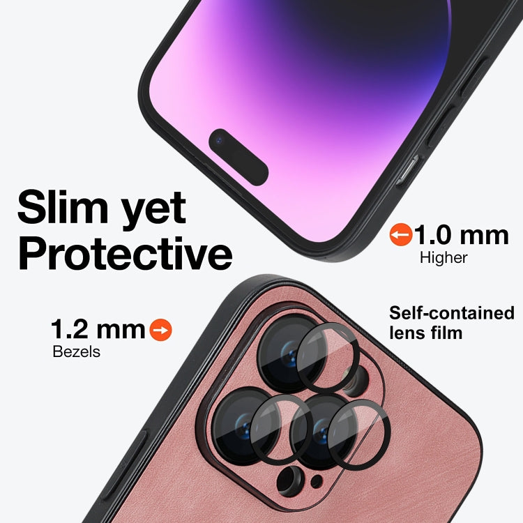 For iPhone 13 Pro Skin Feel Leather MagSafe Magnetic Phone Case(Pink) - free shipping - PMC TechLife - Order now!
