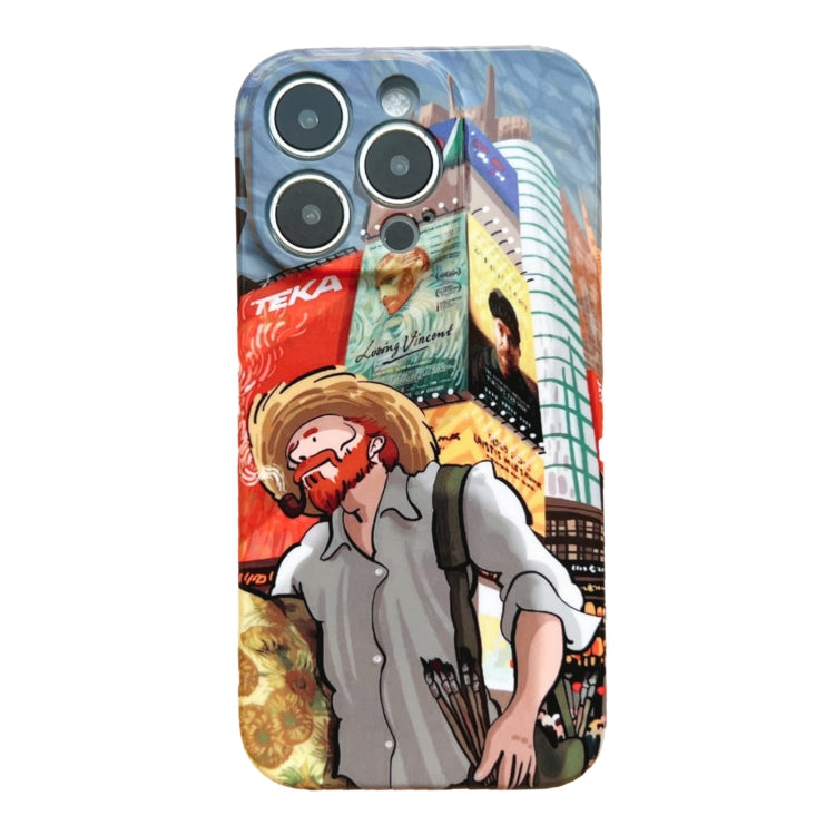 For iPhone 13 Pro Precise Hole Oil Painting Pattern PC Phone Case(Edifice) - iPhone 13 Pro Cases by PMC TechLife | Online Shopping South Africa | PMC TechLife