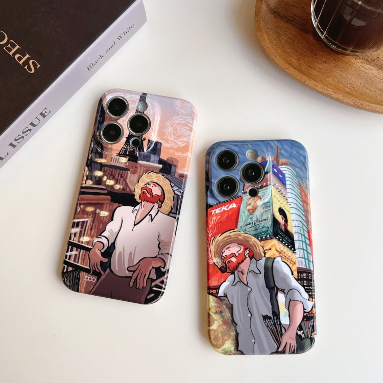 For iPhone 14 Pro Max Precise Hole Oil Painting Pattern PC Phone Case(Painting) - iPhone 14 Pro Max Cases by PMC TechLife | Online Shopping South Africa | PMC TechLife