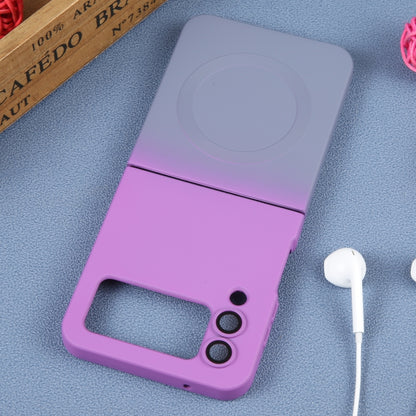 For Samsung Galaxy Z Flip3 5G Liquid TPU Silicone Gradient MagSafe Phone Case(Purple Grey) - Galaxy Phone Cases by PMC Jewellery | Online Shopping South Africa | PMC Jewellery