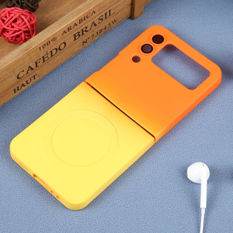 For Samsung Galaxy Z Flip3 5G Liquid TPU Silicone Gradient MagSafe Phone Case(Orange Yellow) - Galaxy Phone Cases by PMC TechLife | Online Shopping South Africa | PMC TechLife