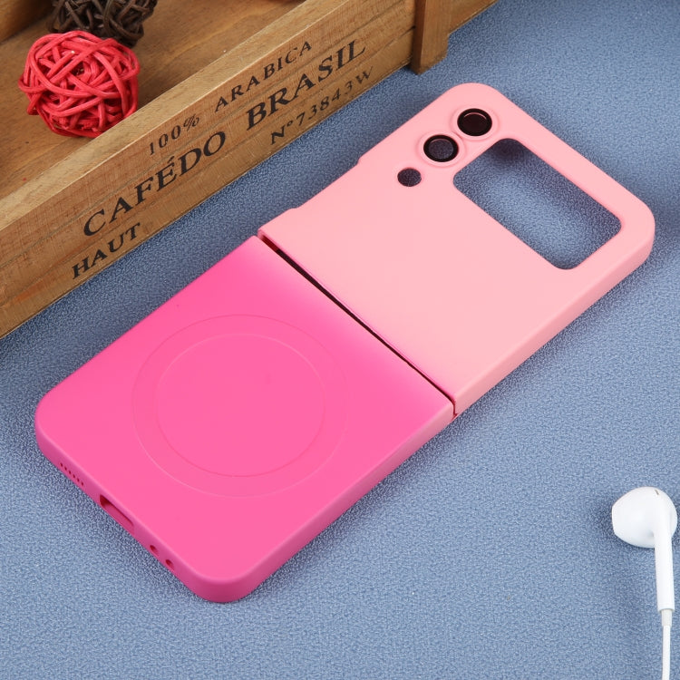 For Samsung Galaxy Z Flip4 Liquid TPU Silicone Gradient MagSafe Phone Case(Pink Red) - Galaxy Z Flip4 5G Cases by PMC TechLife | Online Shopping South Africa | PMC TechLife