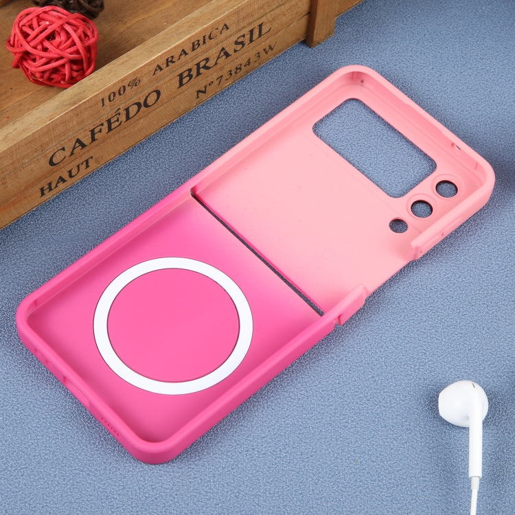 For Samsung Galaxy Z Flip4 Liquid TPU Silicone Gradient MagSafe Phone Case(Pink Red) - Galaxy Z Flip4 5G Cases by PMC TechLife | Online Shopping South Africa | PMC TechLife