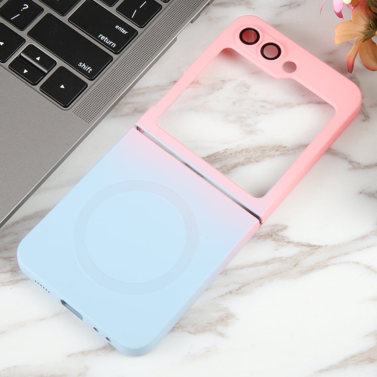 For Samsung Galaxy Z Flip5 Liquid TPU Silicone Gradient MagSafe Phone Case(Pink Blue) - Galaxy Z Flip5 Cases by PMC TechLife | Online Shopping South Africa | PMC TechLife