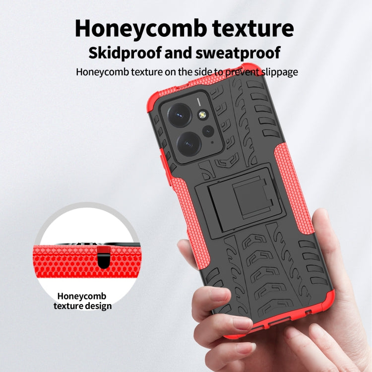 For Xiaomi Redmi Note 12 4G Global Tire Texture TPU + PC Phone Case with Holder(Blue) - free shipping - PMC TechLife - Order now!