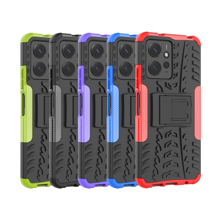 For Xiaomi Redmi Note 12 4G Global Tire Texture TPU + PC Phone Case with Holder(Blue) - free shipping - PMC TechLife - Order now!