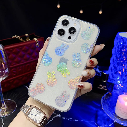 For iPhone 13 Pro Max Little Star Series Glitter Powder TPU Phone Case(Little Rabbit) - iPhone 13 Pro Max Cases by PMC Jewellery | Online Shopping South Africa | PMC Jewellery