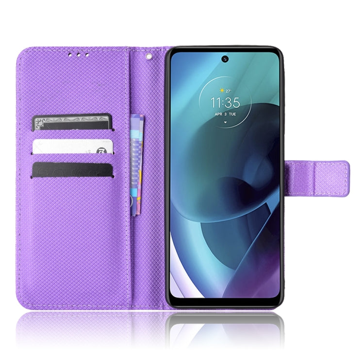 For Motorola Moto G52J 5G Diamond Texture Leather Phone Case(Purple) - free shipping - PMC TechLife - Order now!