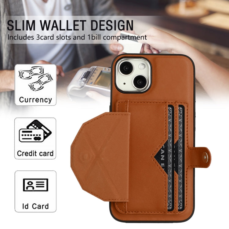 For iPhone 14 Shockproof Leather Phone Case with Card Holder(Brown) - free shipping - PMC TechLife - Order now!