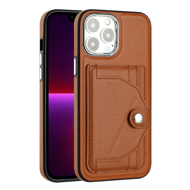 For iPhone 14 Pro Max Shockproof Leather Phone Case with Card Holder(Brown) - free shipping - PMC TechLife - Order now!