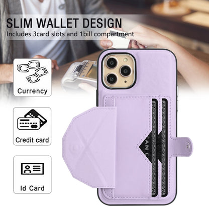 For iPhone 11 Pro Shockproof Leather Phone Case with Card Holder(Purple) - iPhone 11 Pro Cases by PMC Jewellery | Online Shopping South Africa | PMC Jewellery