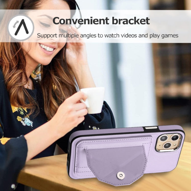 For iPhone 11 Pro Shockproof Leather Phone Case with Card Holder(Purple) - free shipping - PMC TechLife - Order now!