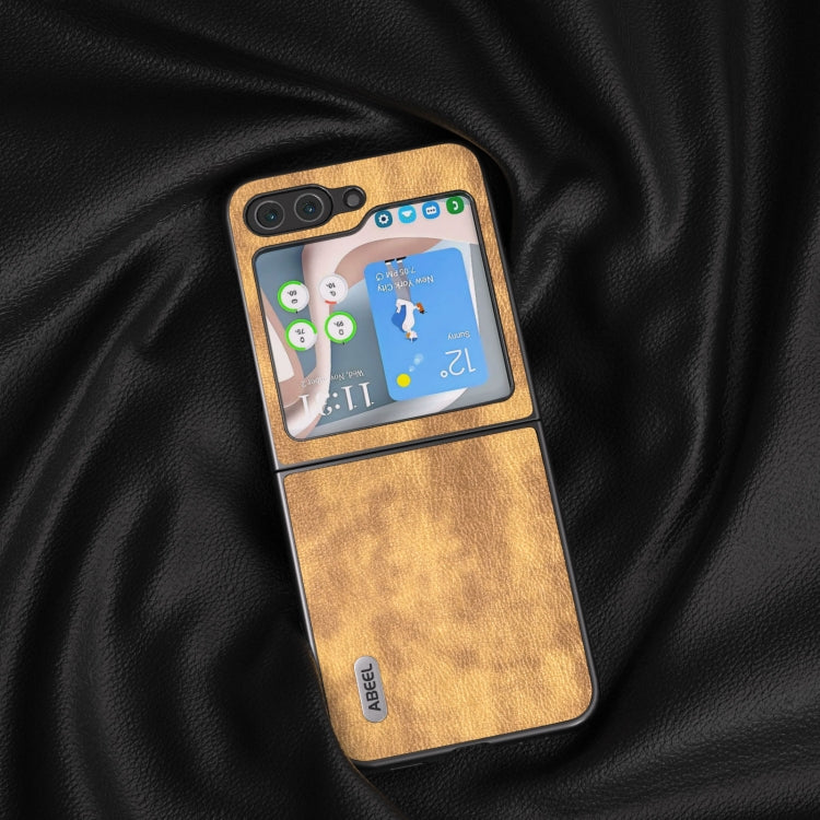 For Samsung Galaxy Z Flip5 ABEEL Retro Litchi Texture PU Phone Case(Brown) - free shipping - PMC TechLife - Order now!