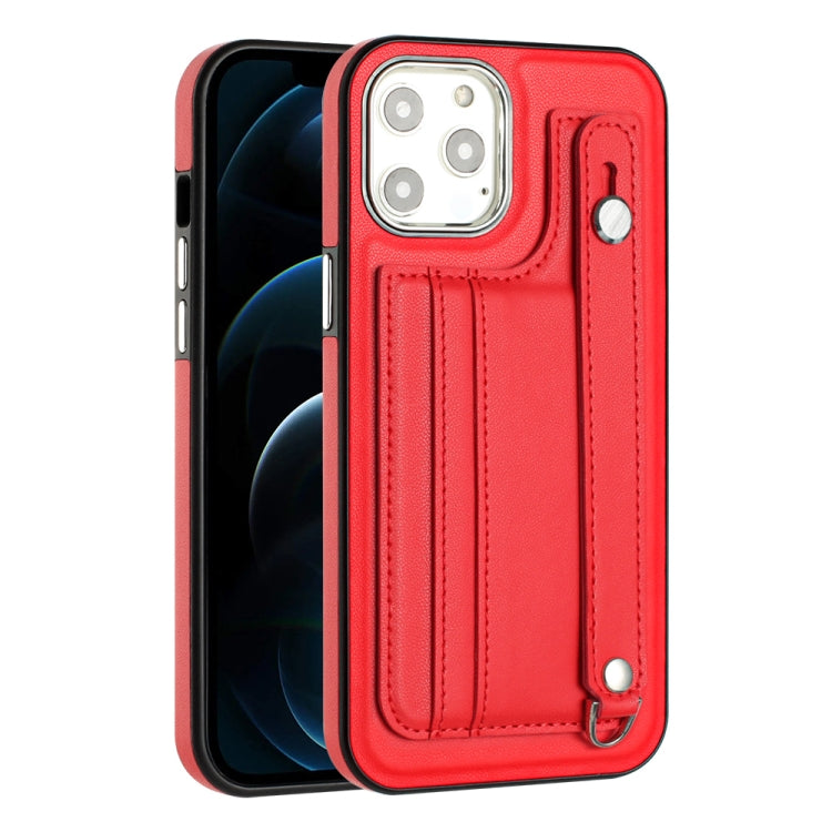 For iPhone 12 Pro Max Shockproof Leather Phone Case with Wrist Strap(Red) - free shipping - PMC TechLife - Order now!