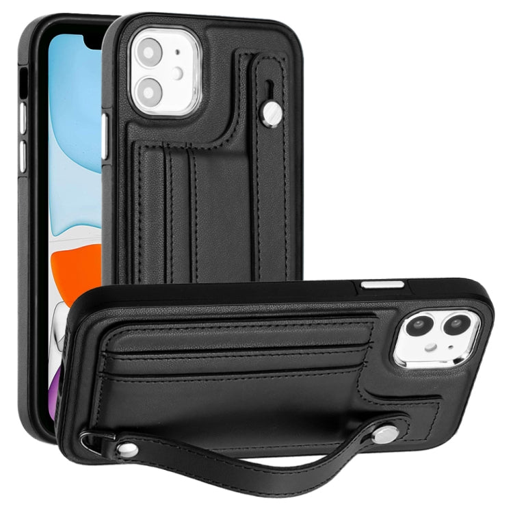 For iPhone 11 Shockproof Leather Phone Case with Wrist Strap(Black) - free shipping - PMC TechLife - Order now!