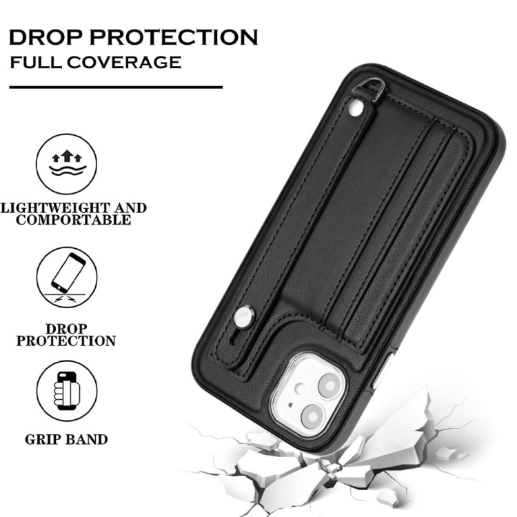 For iPhone 11 Shockproof Leather Phone Case with Wrist Strap(Black) - free shipping - PMC TechLife - Order now!