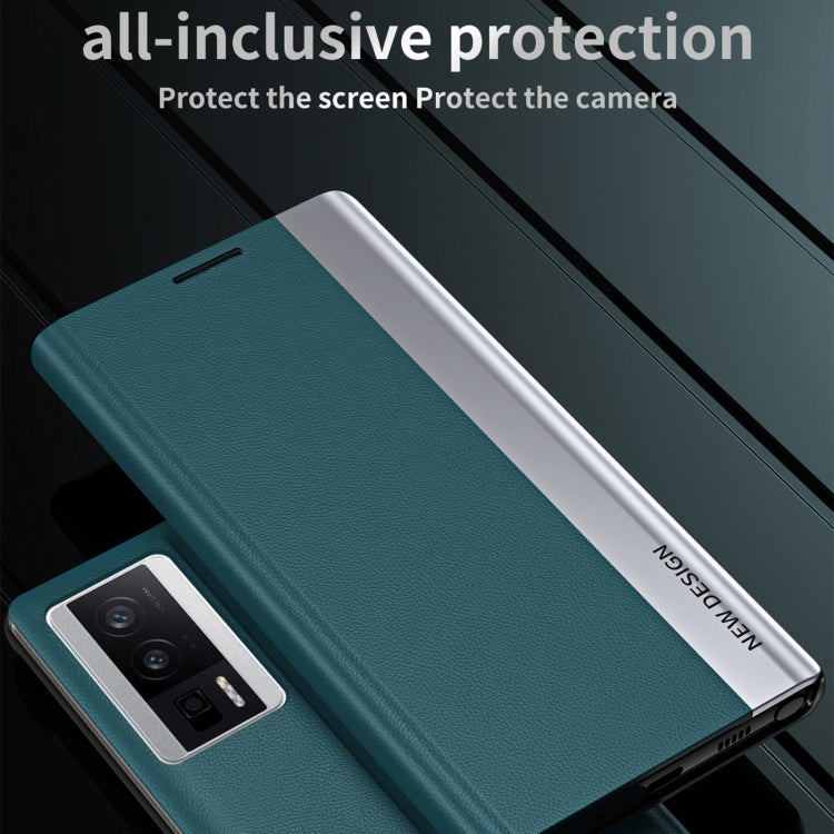 For Xiaomi Poco F5 Pro Side Side Electroplated Magnetic Leather Phone Case(Light Blue) - free shipping - PMC TechLife - Order now!