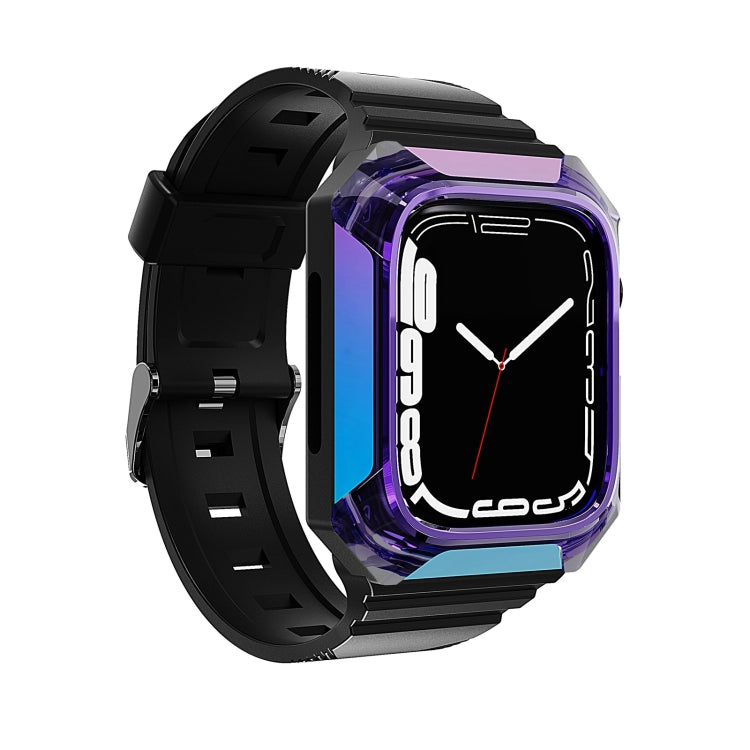 Armor Case Integrated TPU Watch Band For Apple Watch 7 45mm(Purple) - Watch Bands by PMC TechLife | Online Shopping South Africa | PMC TechLife