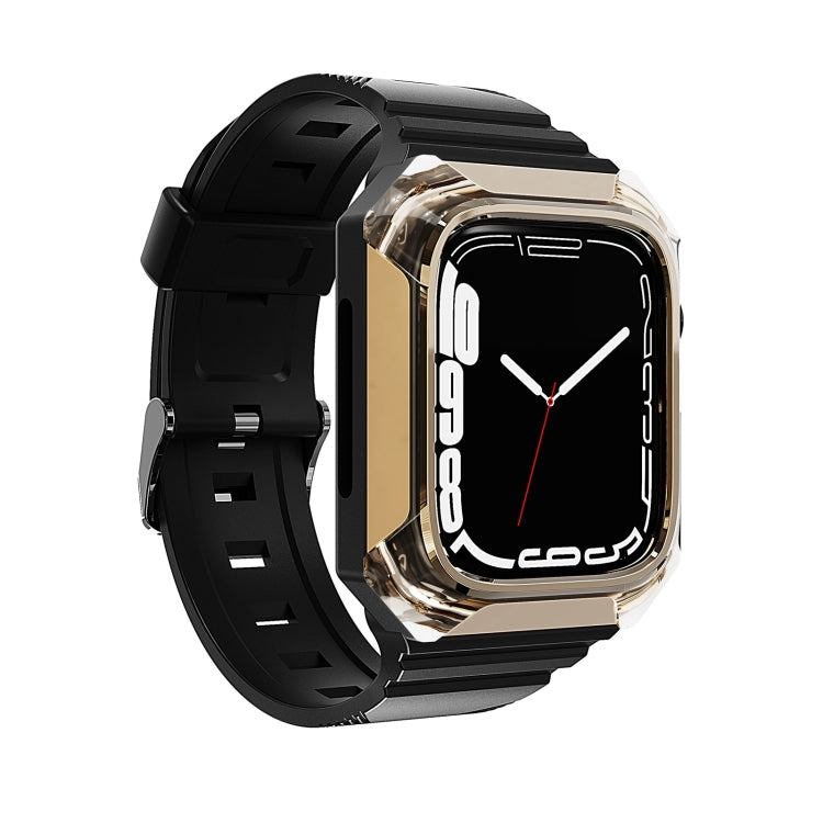 Armor Case Integrated TPU Watch Band For Apple Watch 6 44mm(Gold) - Watch Bands by PMC TechLife | Online Shopping South Africa | PMC TechLife