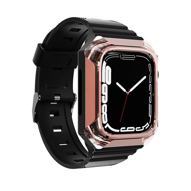 Armor Case Integrated TPU Watch Band For Apple Watch 9 45mm(Rose Gold) - Watch Bands by PMC TechLife | Online Shopping South Africa | PMC TechLife