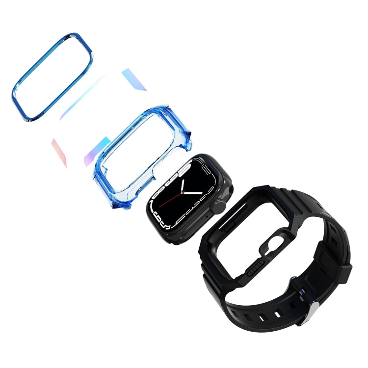 Armor Case Integrated TPU Watch Band For Apple Watch 7 41mm(Blue) - Watch Bands by PMC Jewellery | Online Shopping South Africa | PMC Jewellery