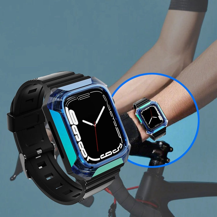 Armor Case Integrated TPU Watch Band For Apple Watch 6 44mm(Black) - Watch Bands by PMC TechLife | Online Shopping South Africa | PMC TechLife