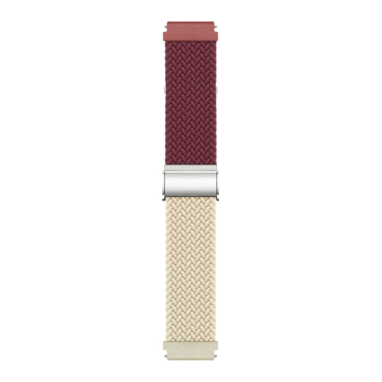 22mm Buckle Braided Nylon Watch Band(Wine Red Starlight) - 22mm Bands by PMC TechLife | Online Shopping South Africa | PMC TechLife