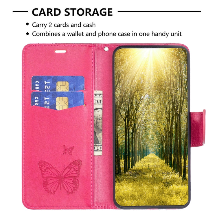 For Xiaomi Redmi Note 12S 4G / Note 11 Two Butterflies Embossing Leather Phone Case(Rose Red) - free shipping - PMC TechLife - Order now!