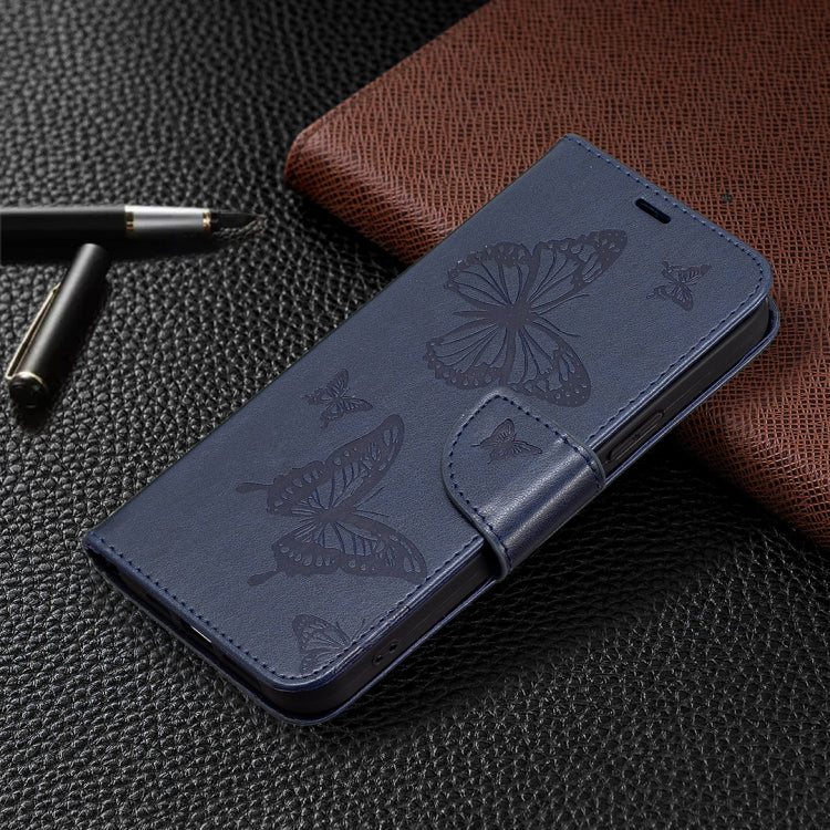 For Xiaomi Redmi Note 12S 4G / Note 11 Two Butterflies Embossing Leather Phone Case(Blue) - Xiaomi Cases by PMC Jewellery | Online Shopping South Africa | PMC Jewellery