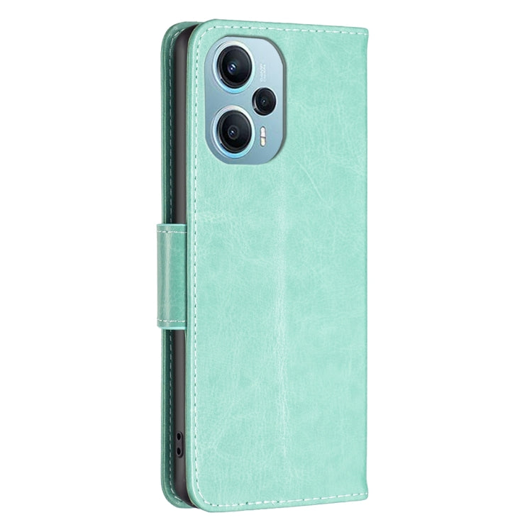 For Xiaomi Poco F5 5G / Redmi Note 12 Turbo Two Butterflies Embossing Leather Phone Case(Green) - free shipping - PMC TechLife - Order now!