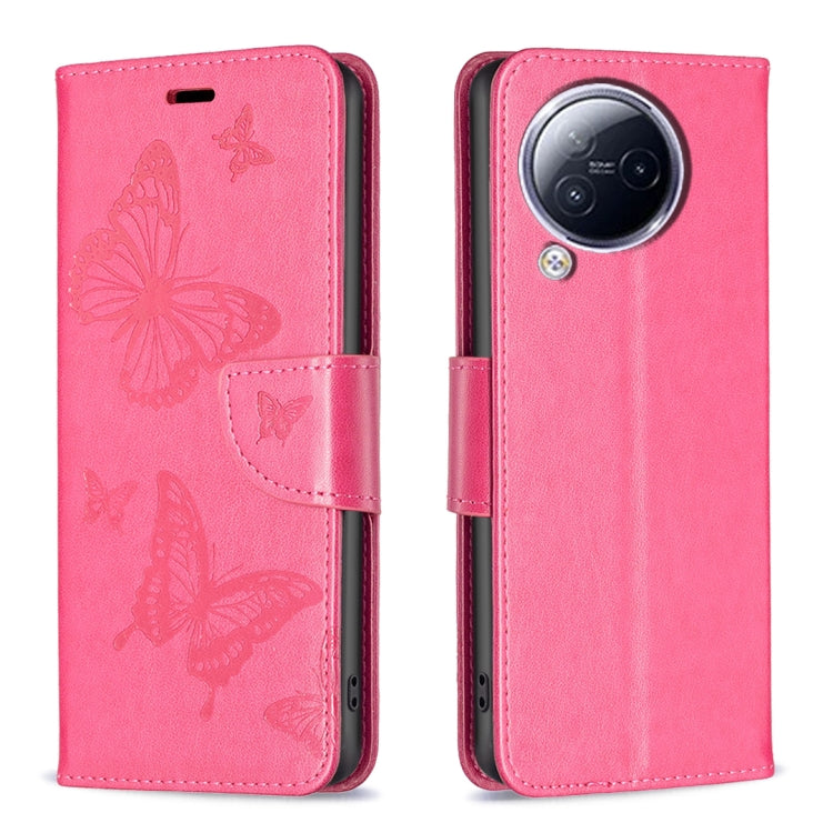 For Xiaomi Civi 3 5G Two Butterflies Embossing Leather Phone Case(Rose Red) - free shipping - PMC TechLife - Order now!