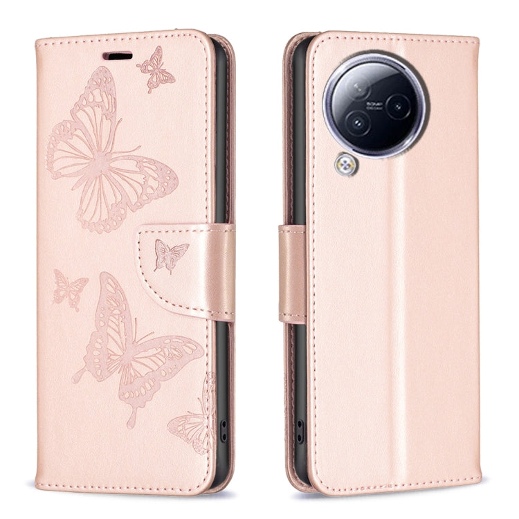 For Xiaomi Civi 3 5G Two Butterflies Embossing Leather Phone Case(Rose Gold) - free shipping - PMC TechLife - Order now!