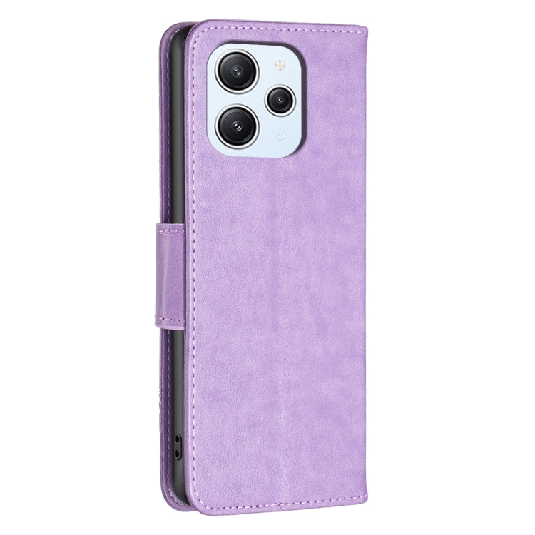 For Xiaomi Redmi 12 4G Two Butterflies Embossing Leather Phone Case(Purple) - free shipping - PMC TechLife - Order now!