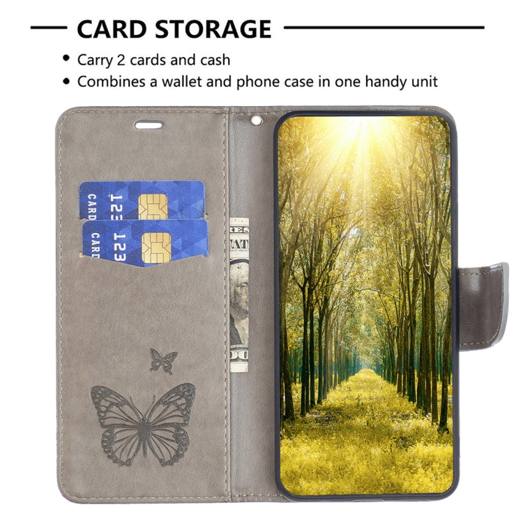 For Xiaomi Redmi 12 4G Two Butterflies Embossing Leather Phone Case(Grey) - free shipping - PMC TechLife - Order now!