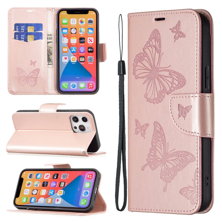 For Xiaomi Redmi 12 4G Two Butterflies Embossing Leather Phone Case(Rose Gold) - free shipping - PMC TechLife - Order now!