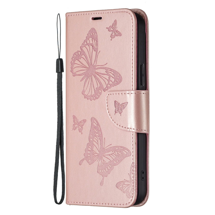 For Xiaomi Redmi 12 4G Two Butterflies Embossing Leather Phone Case(Rose Gold) - free shipping - PMC TechLife - Order now!