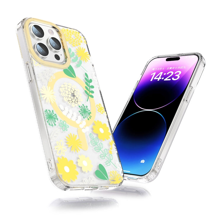 For iPhone 14 Pro Max MagSafe Magnetic TPU Phone Case(Yellow Chrysanthemum) - free shipping - PMC TechLife - Order now!