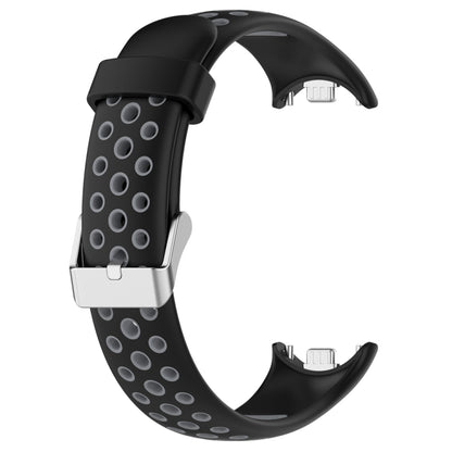 For Xiaomi Mi Band 8 Two-color Steel Plug Silicone Watch Band(Black Grey) - Watch Bands by PMC Jewellery | Online Shopping South Africa | PMC Jewellery