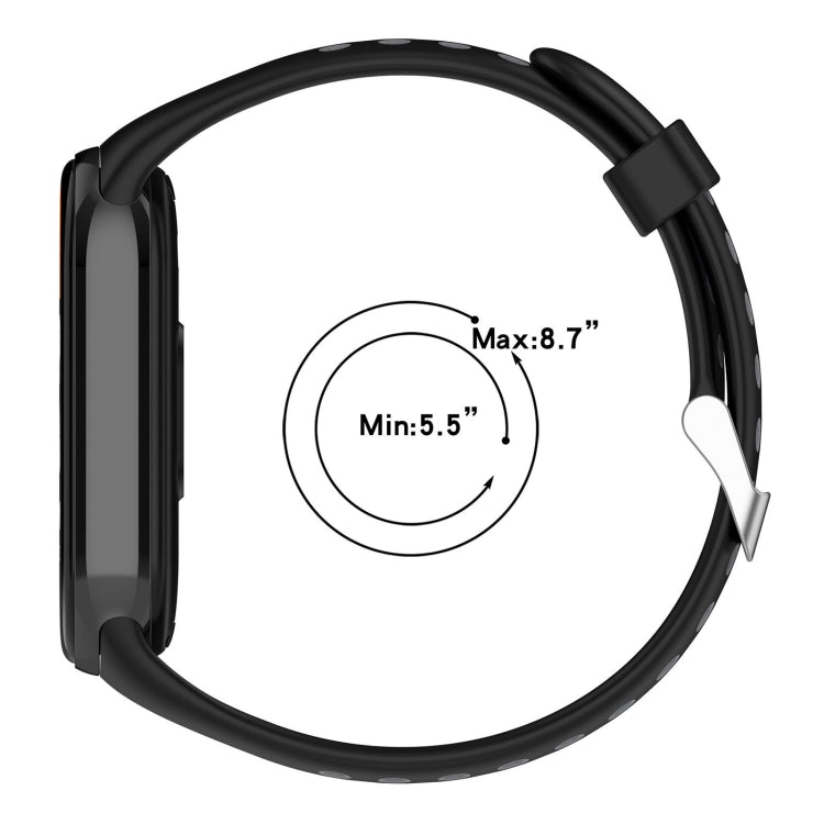 For Xiaomi Mi Band 8 Two-color Steel Plug Silicone Watch Band(Black Grey) - Watch Bands by PMC TechLife | Online Shopping South Africa | PMC TechLife