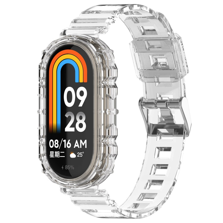For Xiaomi Mi Band 8 Integrated Transparent Silicone Watch Band(White) - Watch Bands by PMC TechLife | Online Shopping South Africa | PMC TechLife